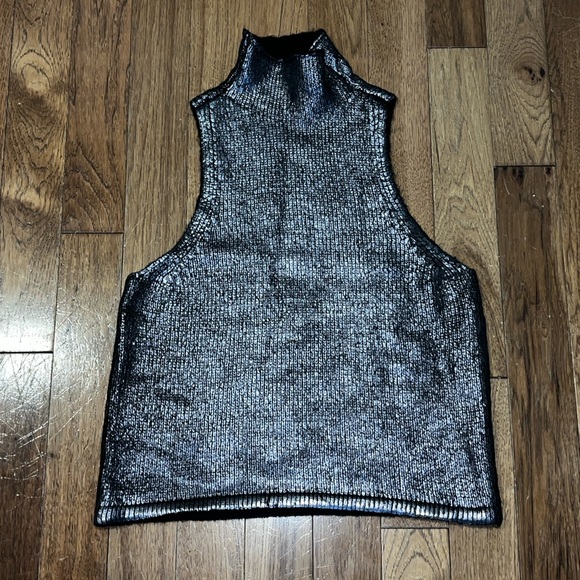 Pilcro Sweaters - Pilcro Foiled Turtleneck Sweater Vest